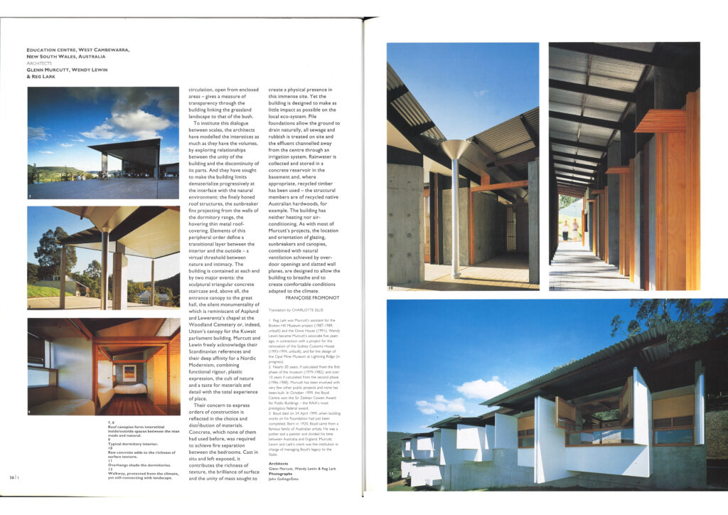 Arthur and Yvonne Boyd Education Centre in West Cambewarra, Australia