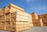 Stacks of industrial timber