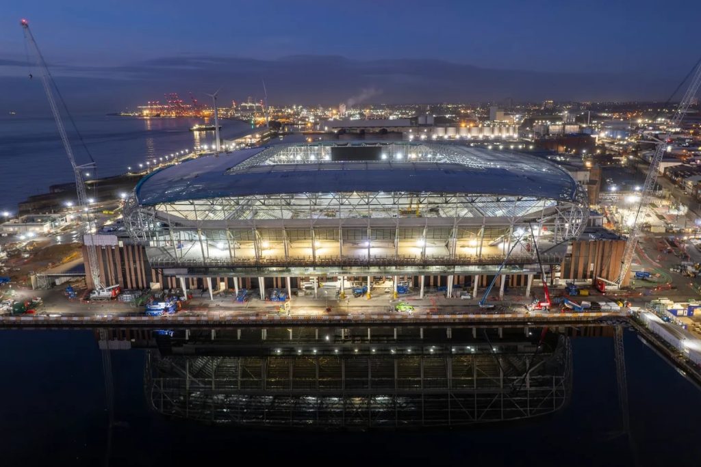 Everton Stadium 2024 commences with concrete slabs and moulds